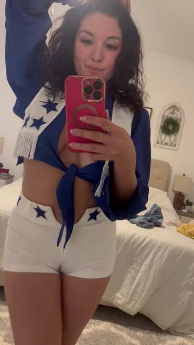 This naughty wife is trying to get all the trick or treaters 