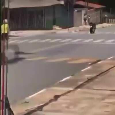 Moto dando fuga no dono