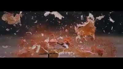 A 152 mm cannon shell striking a ballistic dummy demonstrates what would happen if a tank fired directly at a human