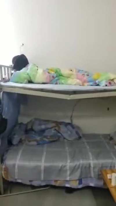 Coming down the way he went up.