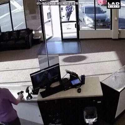 Trying to do an armed robbery