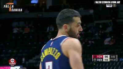 [Highlight] Facundo Campazzo robs Malachi Flynn in an incredible manner and throws it off his foot while off balance.