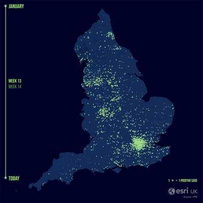 [OC] Watch COVID-19 spread throughout England in this animation