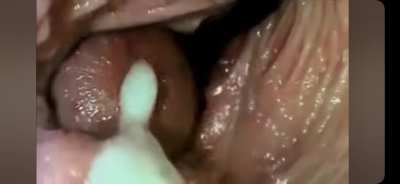 Camera inside pussy during sex with creampie