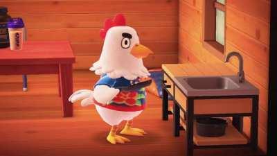 Goose doing a whole ass chicken dance while cooking