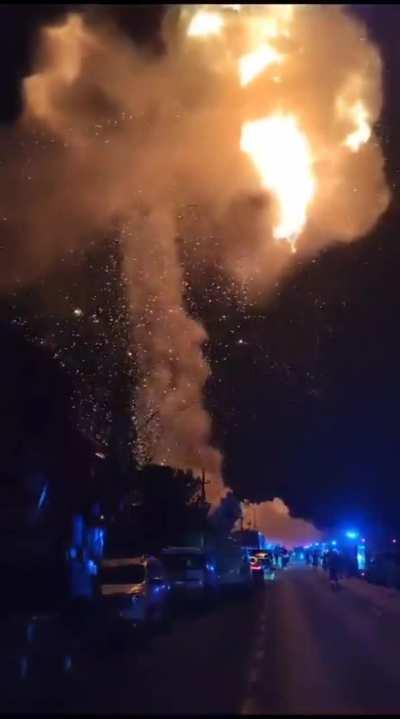 Huge gas explosions last night in Romania