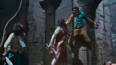 Action scene in an Indian movie