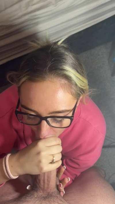 Blonde baby Cum Slut taking Load