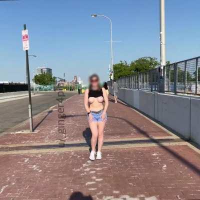 Amateur Exhibitionist Homemade Pubic Hair Public Redhead Shaking Tits ginger4play Porn GIF