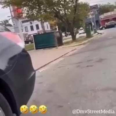 Knocking over a Port-a-potty with someone inside