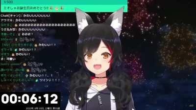 Happy Birthday, Mio (in JST)! Mio's giggle at being called cute is extremely cute!