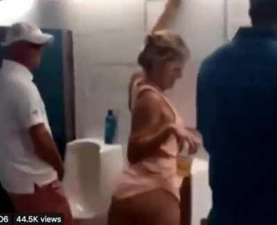 Drunk Skank In The Man`s Restroom