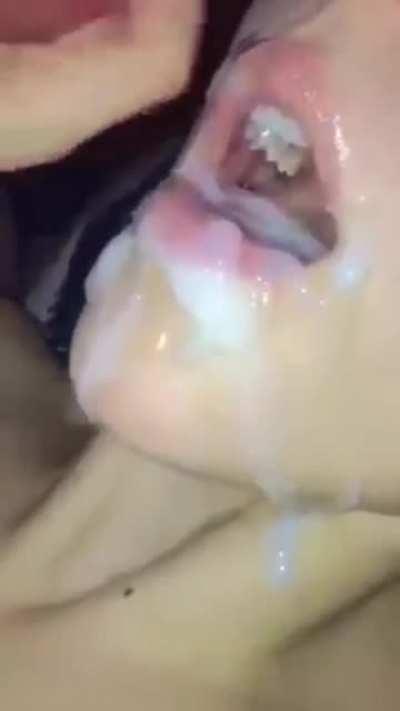 She drains it all and eats it