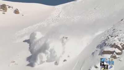 Snowboarding in the restricted section (avalanche)