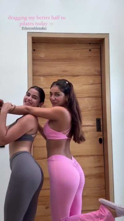 Ready for pilates session with bestie Meghna 