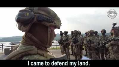 Fighters of the resistance movement took an oath in Khortytsia