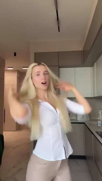 Polina in white shirt | IG April 2025
