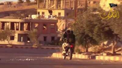 Release from Jabhat al-Nusra shows scenes from the battle of Maaloula (A historic Christian town in the countryside of Damascus, Syria) - SVBIED - Technicals - Intense fighting [September 2013]