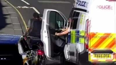 Car thief gets knocked off his bicycle by the Metropolitan Police