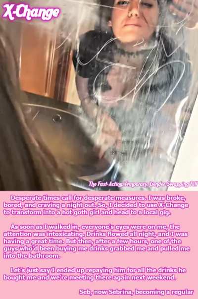 Goth Girl fucked in Public Bathroom in Club by Stranger (Ahegao Slut Caption)