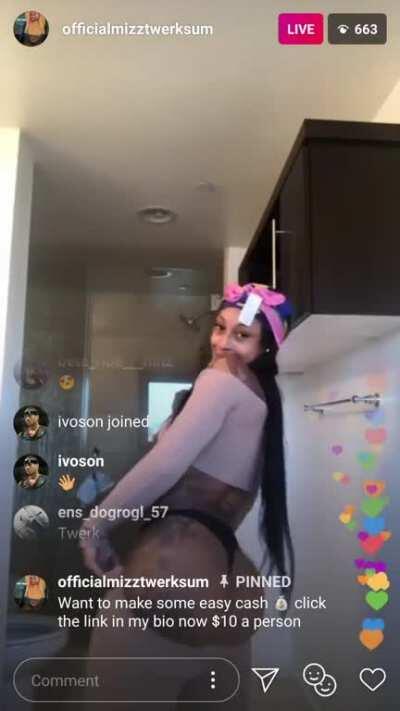 Mizz Twerksum ass in thong