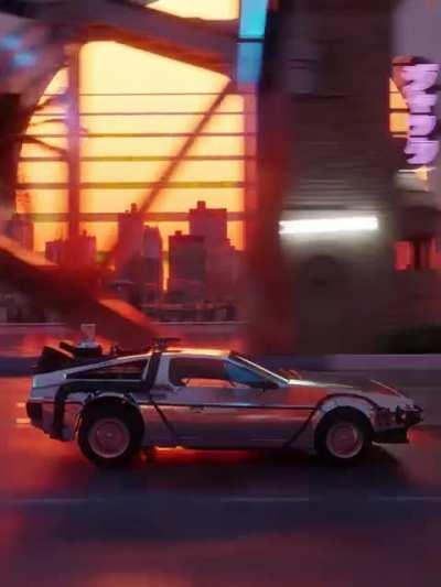 DMC DeLorean aesthetics. Made by me in Blender.
