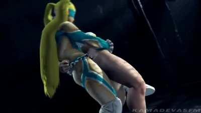 R Mika gets a hold of Chun Li and takes advantage of her
