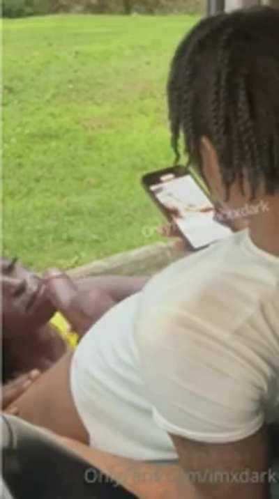 she outside catching a nut to the face