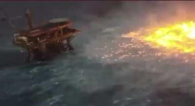 The Gulf of Mexico is literally on fire because of ruptured pipeline (Campeche Sound)