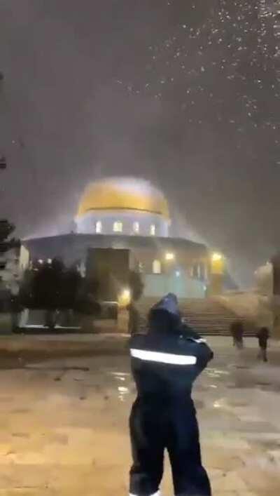 Snowfall in Qubbat as-Sakhrah
