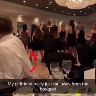 His girlfriend dodging a bullet