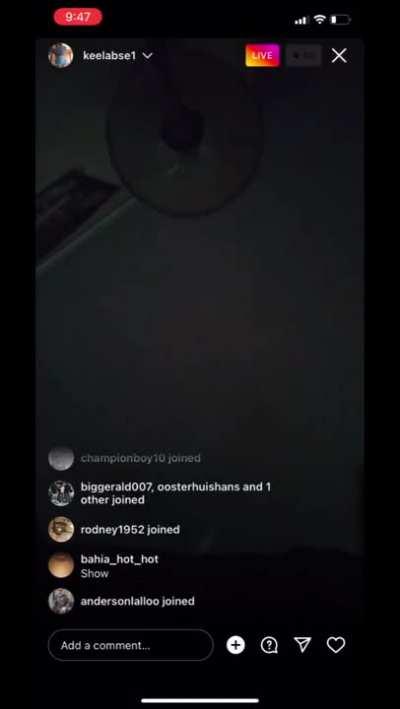 Keela on live getting hit 🙃