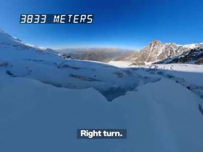 World Record wingsuit flight 7.5 Km over Mont Blanc.