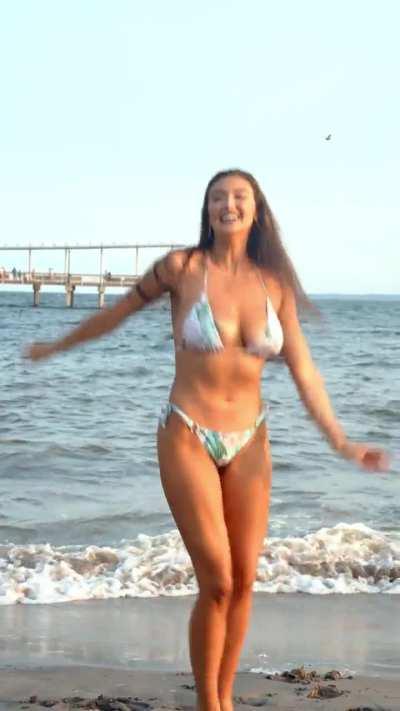 Rachel Jumping Around In A Bikini, August 2023