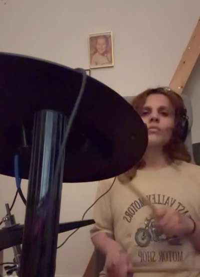 Baby drummer’s first cover