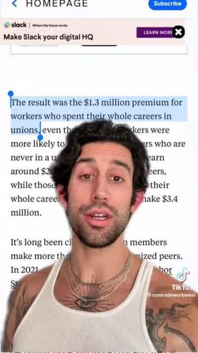 Being in a union pays off better than going to college