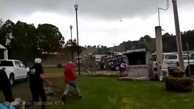 Helicopter lost control sending blade fragments everywhere