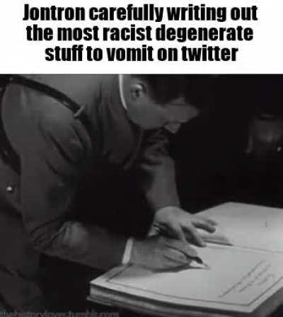 Jontron when he sees a vaccinated black person in a pool next to his mexican family and Japanese friends