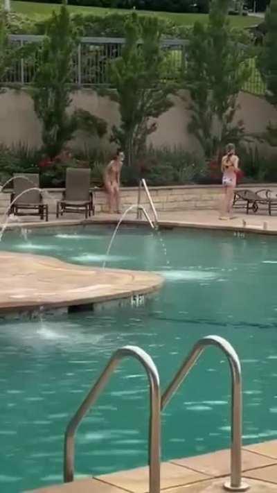 Pooping in flower bed at apartment complex