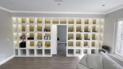 Got my hidden bookshelf door installed and the remote opener working. This is by far the biggest thing I have ever made.