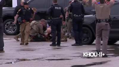 
A K9 in Houston, Texas, is expected to survive after locating a suspect accused of killing a police officer and being shot by the individual