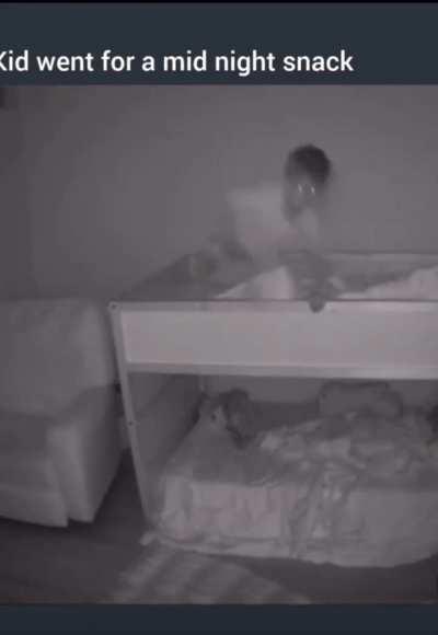 Clearly his snack was the floor, seeing that he ate that shit 😂