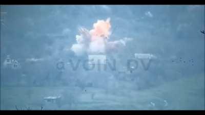 RU POV: Scouts of group [V] in the area of ​​the Kamenskoye settlement detected the movement of the Ukrainian group of snipers and destroyed them with atgm.