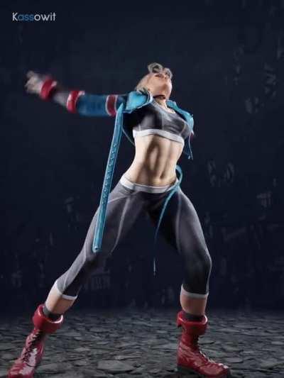 Cammy's provocative stretch, rendered out in 60fps with Blender