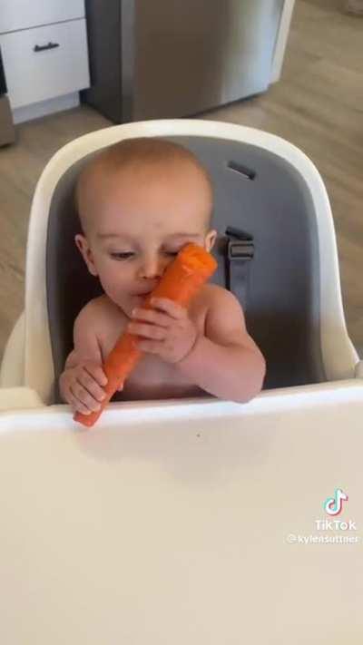 Baby undressed, phallic produce, and the raw carot catastrophe. Tiktok fame puts infant safety at risk by exposing him to potential choking and predators!