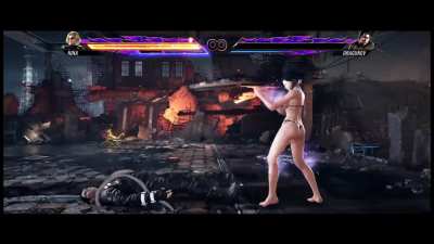 Tekken 8 Nina Trampling a Black Mattress With Her Sexy Feet