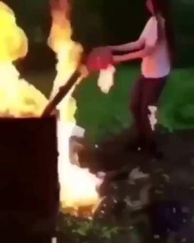 Using oil on an open flame