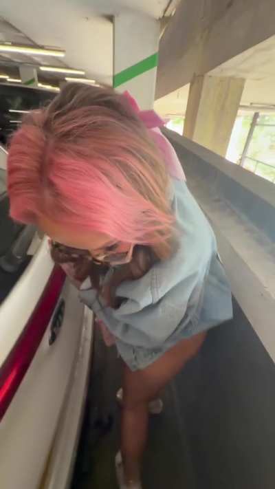Dripping with cum in a public car park was not how I though my day would go