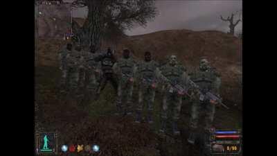 Stalkers going in single file