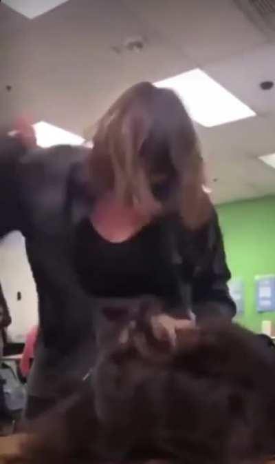 Constantly hitting their classmate while everybody watches including the teacher.